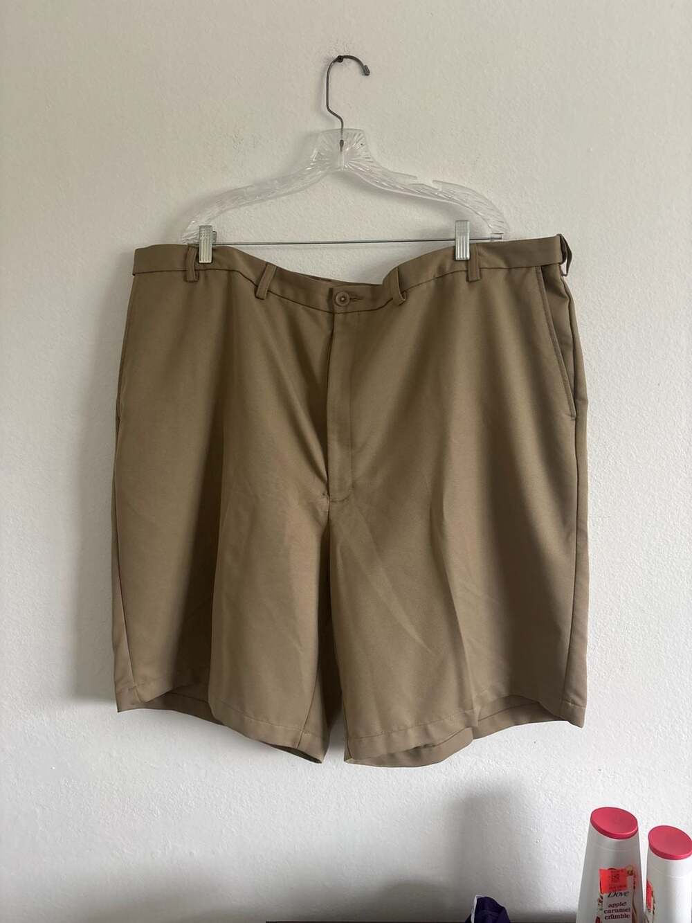 Haggar Men's  Khaki Golf Shorts 100% Polyester Size 48